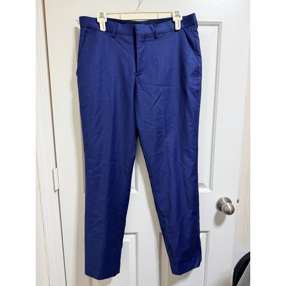 EXPRESS Photographer BLUE SLIM STRAIGHT Chino Dress Pants 30x30 trousers Stretch